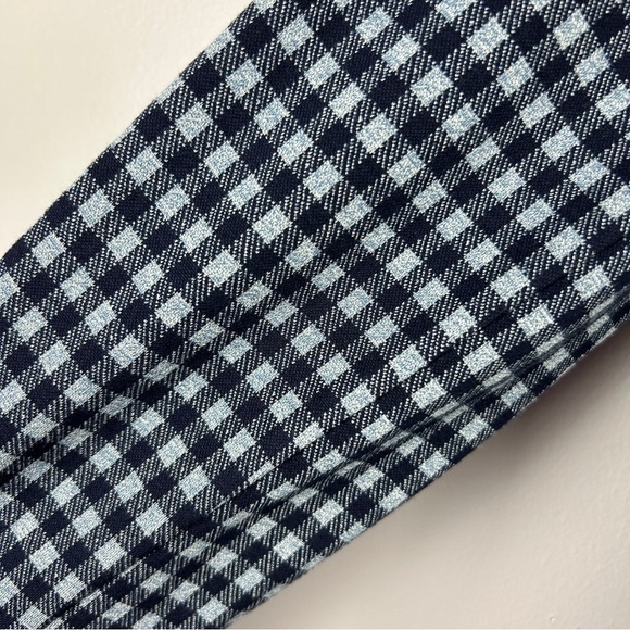 Cabi Checkup Gingham Longline Gold Button Blazer Jacket Medium Navy - Picture 7 of 14